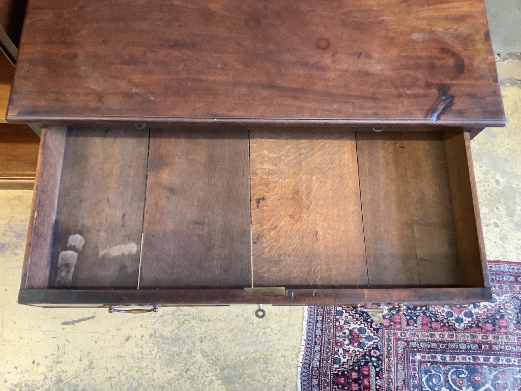 A George III mahogany chest fitted brushing slide, width 87cm, depth 49cm, height 82cm